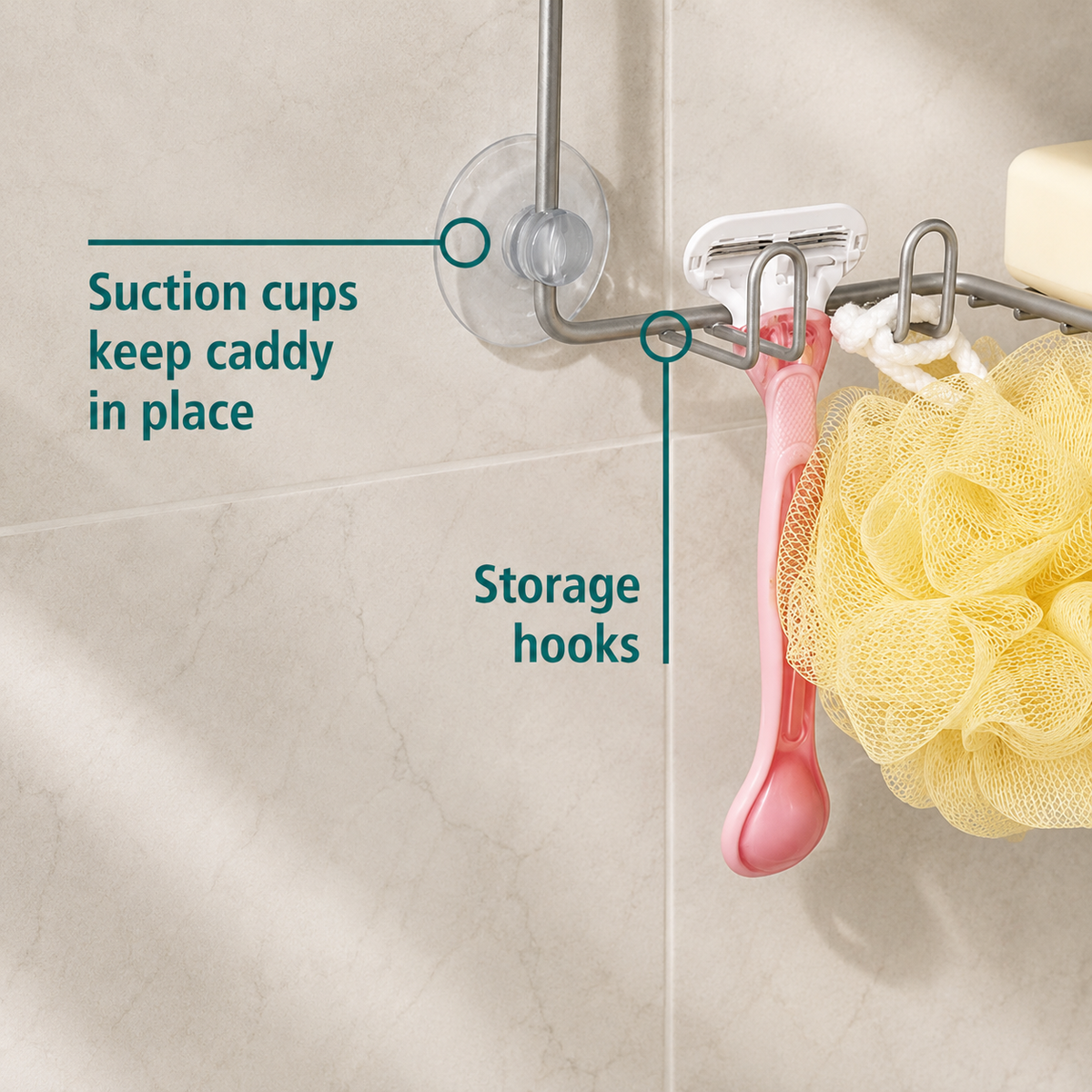 Premium Hanging Shower Caddy Organizer