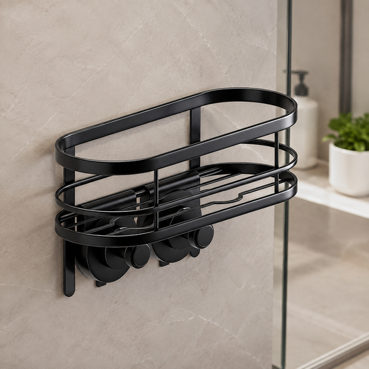 Suction Mount Shower Caddy with Hooks