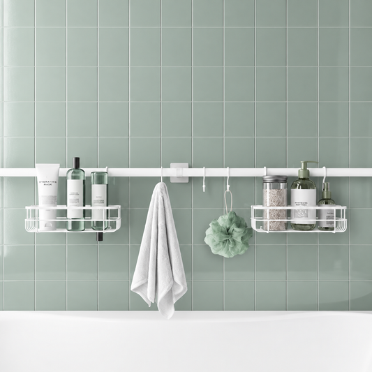 Adjustable Tension Rod Bath Organizer