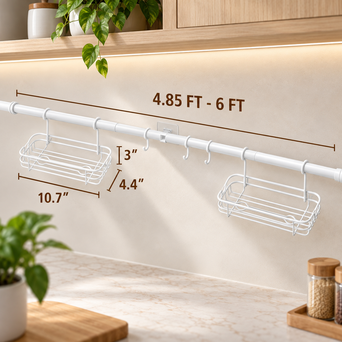 Adjustable Tension Rod Bath Organizer
