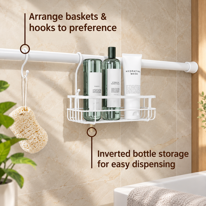Adjustable Tension Rod Bath Organizer