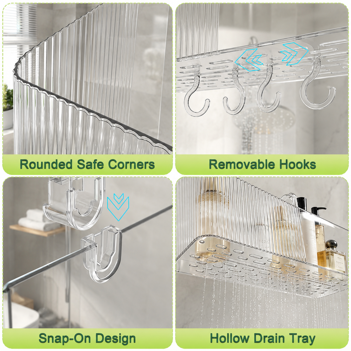 Clear Suction Shower Caddy Organizer