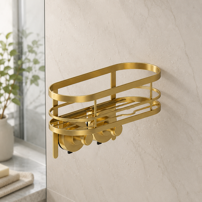 Suction Mount Shower Caddy with Hooks