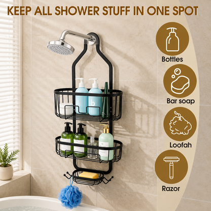3-Tier Hanging Shower Caddy Organizer