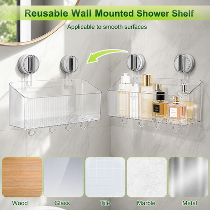 Clear Suction Shower Caddy Organizer