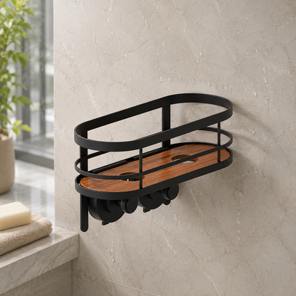 Suction Mount Shower Caddy with Hooks