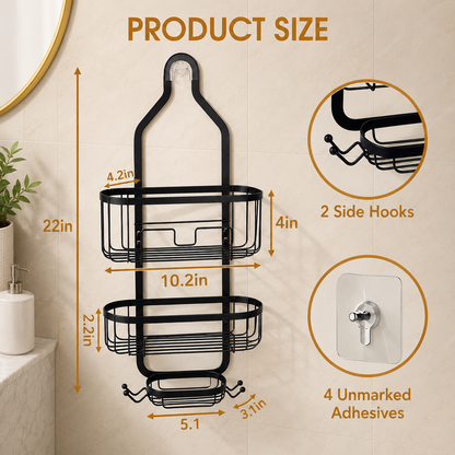 3-Tier Hanging Shower Caddy Organizer